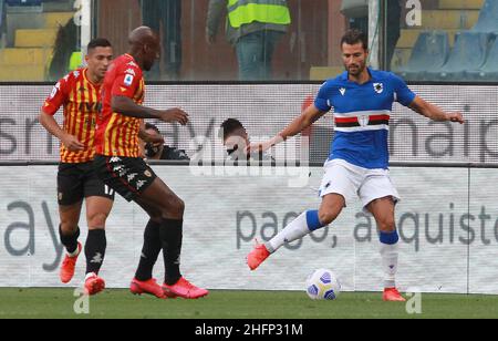 LaPresse - Tano Pecoraro 26 September 2020 Stadt Genua - (Italien) Sport Soccer Sampdoria vs Benevento Italienische Fußballmeisterschaft Liga A Tim 2020/2021 - "Luigi Ferraris" Stadion im Bild: Candreva antonio Stockfoto