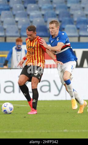 LaPresse - Tano Pecoraro 26 September 2020 Stadt Genua - (Italien) Sport Soccer Sampdoria vs Benevento Italienische Fußballmeisterschaft Liga A Tim 2020/2021 - "Luigi Ferraris" Stadion im Bild: letizia gaetano Stockfoto