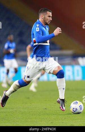 LaPresse - Tano Pecoraro 26 September 2020 Stadt Genua - (Italien) Sport Soccer Sampdoria vs Benevento Italienische Fußballmeisterschaft Liga A Tim 2020/2021 - "Luigi Ferraris" Stadion im Bild: Bonazzoli federico Stockfoto