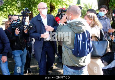 Mauro Scrobogna /LaPresse September 28, 2020&#xa0; Rom, Italien Politik M5S Minister treffen sich auf dem Foto: Die Ankunft im Bauernhaus Cobragor vor den Toren von Federico D&#X2019;Inc&#XE0; Minister für die Beziehungen mit dem Parlament Stockfoto