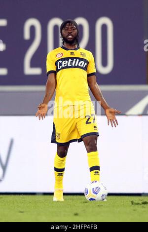 LaPresse/Filippo Rubin 28. September 2020 Bologna (Italien) Sport Soccer Bologna vs Parma - Italienische Fußballmeisterschaft Liga A 2020/2021 - &#x201C;Renato Dall&#X2019;Ara&#x201D; Stadion im Bild: GERVINHO (PARMA) Stockfoto