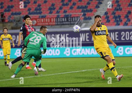 LaPresse/Filippo Rubin 28. September 2020 Bologna (Italien) Sport Soccer Bologna vs Parma - Italienische Fußballmeisterschaft Liga A 2020/2021 - &#x201C;Renato Dall&#X2019;Ara&#x201D; Stadion im Bild: Stockfoto