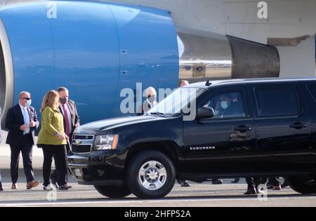 Mauro Scrobogna /LaPresse 30. September 2020  Rom, Italien Politics Confindustria - Annual Assembly 2020 Flughafen Ciampino - Besuch von US-Außenminister Michael Pompeo auf dem Foto: Die Ankunft von US-Außenminister Michael Pompeo in Italien Stockfoto