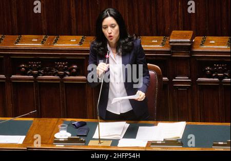 Mauro Scrobogna /LaPresse 30. September 2020&#xa0; Rom, Italien Politische Abgeordnetenkammer - Fragestunde auf dem Foto: Auf dem Foto: Lucia Azzolina, Bildungsministerin Stockfoto