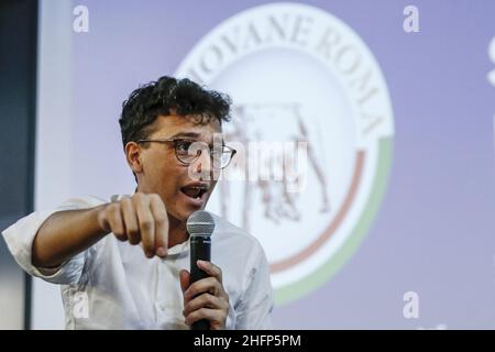Cecilia Fabiano/LaPresse 01. Oktober 2020 Roma (Italien) Nachrichten : Federico Lo Buono der jüngere Bürgermeister und der Kandidat von#X2019;s von Rom stellt die Junge Rom-Partei im Bild vor: Federico Lo Buono Stockfoto