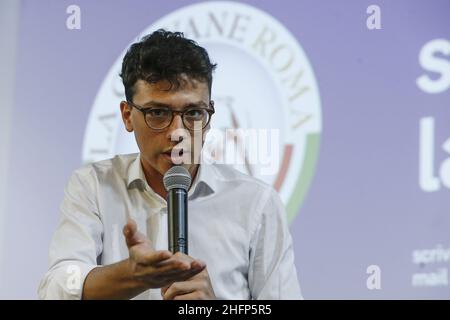 Cecilia Fabiano/LaPresse 01. Oktober 2020 Roma (Italien) Nachrichten : Federico Lo Buono der jüngere Bürgermeister und der Kandidat von#X2019;s von Rom stellt die Junge Rom-Partei im Bild vor: Federico Lo Buono Stockfoto