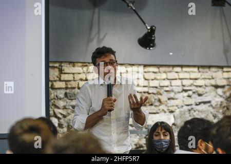 Cecilia Fabiano/LaPresse 01. Oktober 2020 Roma (Italien) Nachrichten : Federico Lo Buono der jüngere Bürgermeister und der Kandidat von#X2019;s von Rom stellt die Junge Rom-Partei im Bild vor: Federico Lo Buono Stockfoto