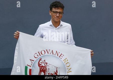 Cecilia Fabiano/LaPresse 01. Oktober 2020 Roma (Italien) Nachrichten : Federico Lo Buono der jüngere Bürgermeister und der Kandidat von#X2019;s von Rom stellt die Junge Rom-Partei im Bild vor: Federico Lo Buono Stockfoto