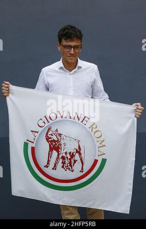 Cecilia Fabiano/LaPresse 01. Oktober 2020 Roma (Italien) Nachrichten : Federico Lo Buono der jüngere Bürgermeister und der Kandidat von#X2019;s von Rom stellt die Junge Rom-Partei im Bild vor: Federico Lo Buono Stockfoto