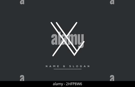 Modernes, abstraktes LX-Logo in XL-Schrift. Minimale LX-, XL-Initialsymbole Stock Vektor