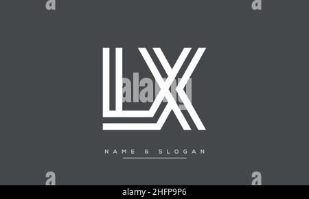 Modernes, abstraktes LX-Logo in XL-Schrift. Minimale LX-, XL-Initialsymbole Stock Vektor
