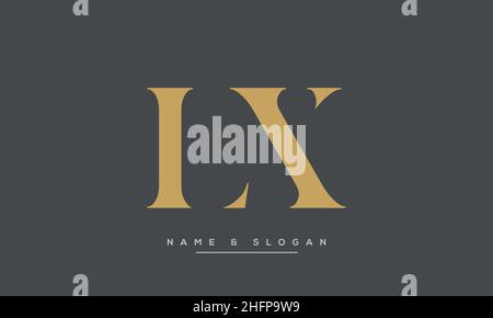 Modernes, abstraktes LX-Logo in XL-Schrift. Minimale LX-, XL-Initialsymbole Stock Vektor