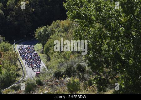 Fabio Ferrari/LaPresse 08. Oktober 2020 Italien Sport Cycling Giro d'Italia 2020 - Ausgabe 103th - Etappe 6 - von Castrovillari nach Mdera im Bild: Während des Rennens Stockfoto