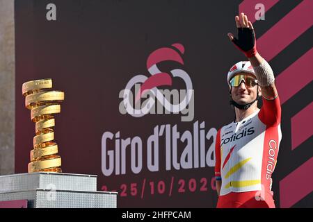 Gian Mattia D'Alberto/LaPresse 09. Oktober 2020 Italien Sport Radfahren Giro d'Italia 2020 - Ausgabe 103th - Etappe 7 - von Miera nach Brindisi im Bild: VIVIANI Elia Stockfoto