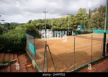 Alessandro Tocco/LaPresse 13. Oktober 2020 Santa Margherita di Pula, Cagliari (Italien) Sport Tennis Tennis, Forte Village Sardegna im Bild geöffnet: Forte Village Stockfoto