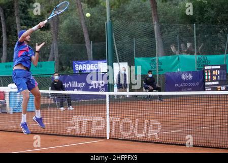 Alessandro Tocco/LaPresse 13. Oktober 2020 Santa Margherita di Pula, Cagliari (Italien) Sport Tennis Tennis, Forte Village Sardegna im Bild geöffnet:Andrea Vavassori Stockfoto