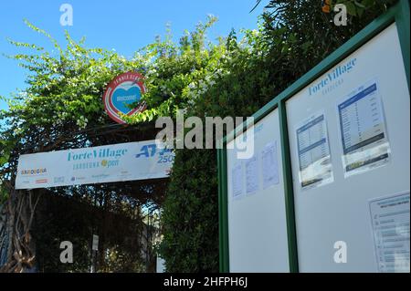 Alessandro Tocco/LaPresse 15. Oktober 2020 Santa Margherita di Pula, Cagliari (Italien) Sport Tennis Tennis, Forte Village Sardegna im Bild geöffnet: Tennisplatz Stockfoto