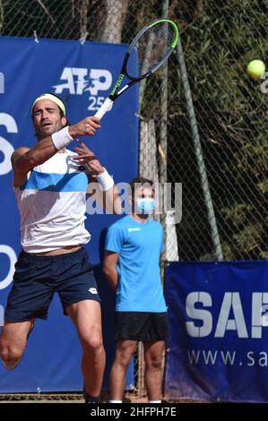 Alessandro Tocco/LaPresse 15. Oktober 2020 Santa Margherita di Pula, Cagliari (Italien) Sport Tennis Tennis, Forte Village Sardegna im Bild geöffnet:Andrea Pellegrino Stockfoto