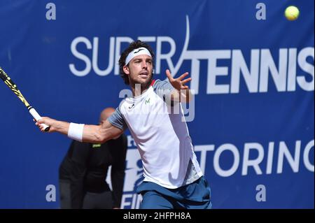 Alessandro Tocco/LaPresse 15. Oktober 2020 Santa Margherita di Pula, Cagliari (Italien) Sport Tennis Tennis, Forte Village Sardegna im Bild geöffnet:Marco Cecchinato Stockfoto