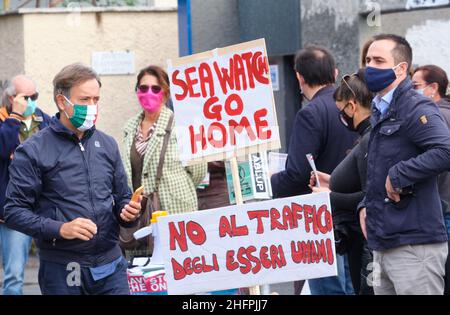 Mauro Scrobogna /LaPresse October 17, 2020&#xa0; Rom, Italien News Immigration - Initiative gegen deutsche NGO-Rettungsschiffe auf dem Foto: Die Initiative von Admiral Nicola De Felice, bis Dezember 2018 Kommandant von Marisicilia (Sicily Maritime Command), der sich gegen die Landungen von Coscoorsi-Einwanderern von Schiffen mit ausländischer Flagge in Italien wendet Stockfoto