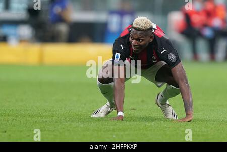 LaPresse - Spada Oktober 17 , 2020 Mailand ( Italien ) Sport Soccer A.C. Mailand- Saison 2020-2021 - Serie A Inter vs AC Mailand im Bild: Rafael Leao Stockfoto