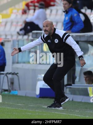 Marco Bucco/LaPresse 18. Oktober 2020 Cesena , Italien Sportfußball Spezia vs Fiorentina - Italienische Fußballmeisterschaft Liga A Tim 2020/2021 - Orogel Stadium Dino Manuzzi. Im Bild: Speia-Trainer Vincenzo Italiano Stockfoto