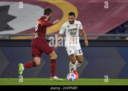 Fabrizio Corradetti / LaPresse Oktober 18st 2020 Rom, Italien Sport Soccer Roma vs Lazio - Italienische Fußball-Liga A Tim 2018/2019 - Olimpico-Stadion. Im Bild: Gianluca Caprari (Benevento) Stockfoto