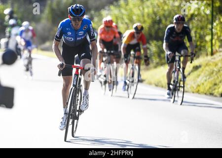 Fabio Ferrari/LaPresse 21. Oktober 2020 Italien Sport Cycling Giro d'Italia 2020 - Ausgabe 103th - Etappe 17 - von Bassano del Grappa bis Madonna di Campiglio im Bild: Ben O'Connor (NTT Pro Cycling Team) Sieger des Rennens Stockfoto