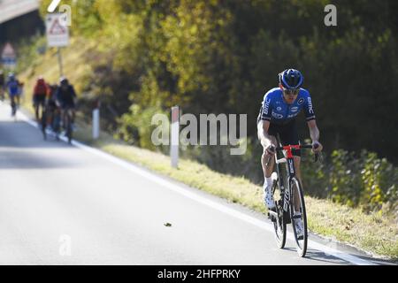 Fabio Ferrari/LaPresse 21. Oktober 2020 Italien Sport Cycling Giro d'Italia 2020 - Ausgabe 103th - Etappe 17 - von Bassano del Grappa bis Madonna di Campiglio im Bild: Ben O'Connor (NTT Pro Cycling Team) Sieger des Rennens Stockfoto