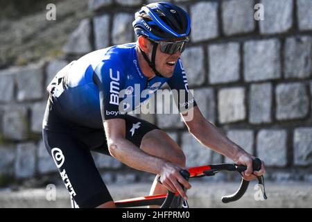 Fabio Ferrari/LaPresse 21. Oktober 2020 Italien Sport Cycling Giro d'Italia 2020 - Ausgabe 103th - Etappe 17 - von Bassano del Grappa bis Madonna di Campiglio im Bild: Ben O'Connor (NTT Pro Cycling Team) Sieger des Rennens Stockfoto