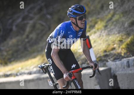 Fabio Ferrari/LaPresse 21. Oktober 2020 Italien Sport Cycling Giro d'Italia 2020 - Ausgabe 103th - Etappe 17 - von Bassano del Grappa bis Madonna di Campiglio im Bild: Ben O'Connor (NTT Pro Cycling Team) Sieger des Rennens Stockfoto