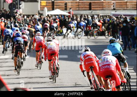 Massimo Paolone/LaPresse 24. Oktober 2020 Italien Sport Cycling Giro d'Italia 2020 - Ausgabe 103th - Etappe 20 - von Alba nach Sestriere im Bild: Während des Rennens Stockfoto