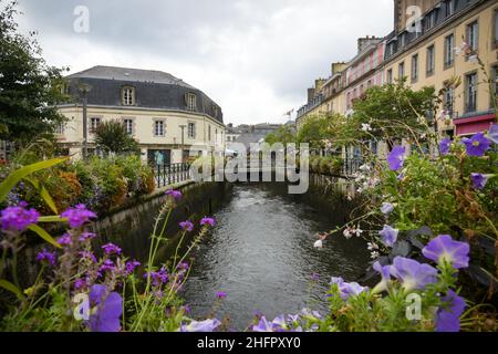 Blick auf die Stadt Quimper in Finistere in der Bretagne Stockfoto