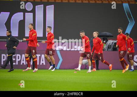 Fabio Rossi/AS Roma/LaPresse 26/10/2020 Mailand (Italien) Sport Soccer Mailand-Roma Italienische Fußball-Meisterschaft Liga Serie A Tim 2020/2021 - Stadio San Siro im Bild: Training Stockfoto