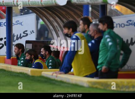 Alessandro Garofalo/LaPresse 28. Oktober 2020 Benevento, Italien Fußball-Sport Benevento vs Empoli - Italienischer Pokal 2020/2021 - Ciro Vigorito Stadion. Im Bild: Empoli Stockfoto