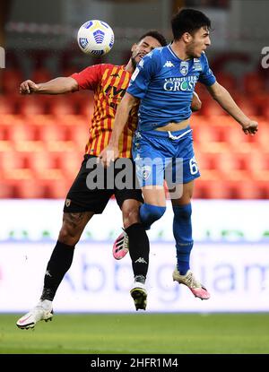 Alessandro Garofalo/LaPresse 28. Oktober 2020 Benevento, Italien Fußball-Sport Benevento vs Empoli - Italienischer Pokal 2020/2021 - Ciro Vigorito Stadion. Im Bild: Fabiano Parisi Empoli Stockfoto