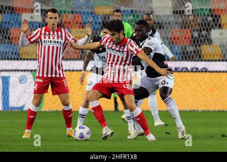 Andrea Bressanutti/LaPresse 28. Oktober 2020 Udine, Italien Sportfußball Udinese vs Vicenza - Italienischer Pokal - Dacia Arena Stadion im Bild: Da riva Stockfoto