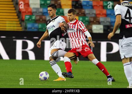 Andrea Bressanutti/LaPresse 28. Oktober 2020 Udine, Italien Sportfußball Udinese vs Vicenza - Italienischer Pokal - Dacia Arena Stadion im Bild: bonifazi Stockfoto