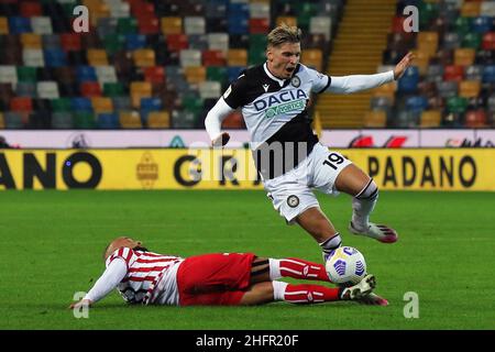 Andrea Bressanutti/LaPresse 28. Oktober 2020 Udine, Italien Sportfußball Udinese vs Vicenza - Italienischer Pokal - Dacia Arena Stadion im Bild: larsen Stockfoto