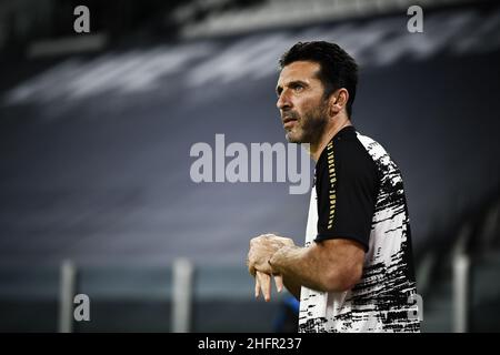 LaPresse - Marco Alpozzi 28. Oktober 2020 Turin, Italien Sportfußball Juventus FC vs. Barcellona - UEFA Champions 2020 2021- Gruppenphase - Gruppe G auf dem Bild: Gianluigi Buffon (Juventus F.C.); Stockfoto