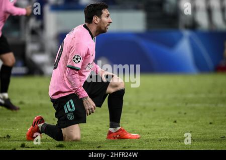 LaPresse - Marco Alpozzi 28. Oktober 2020 Turin, Italien Sportfußball Juventus FC vs. Barcellona - UEFA Champions 2020 2021- Gruppenphase - Gruppe G im Bild: Lionel Messi (FC Barcelona); Stockfoto