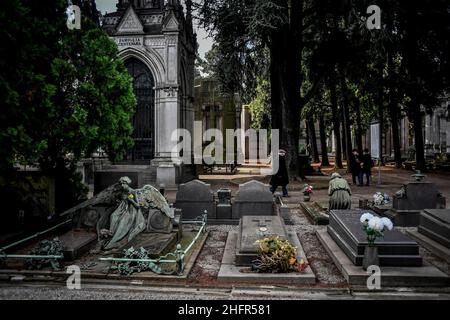 Claudio Furlan - LaPresse 02 November 2020 Mailand (Italien) News Enthüllung der Zeremonie der Grabsteine, die den neuen verdienstvollen Mitgliedern des Famedio gewidmet sind, und des Jahrestages des Todes auf dem Friedhof Monumental Stockfoto