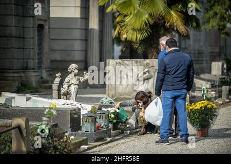 Claudio Furlan - LaPresse 02 November 2020 Mailand (Italien) News Enthüllung der Zeremonie der Grabsteine, die den neuen verdienstvollen Mitgliedern des Famedio gewidmet sind, und des Jahrestages des Todes auf dem Friedhof Monumental Stockfoto