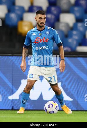 Alessandro Garofalo/LaPresse 01. November 2020 Neapel, Italien Sportfußball Napoli vs Sassuolo - Italienische Fußballmeisterschaft League A Tim 2020/2021 - San Paolo Stadion. Im Bild: Matteo Politano Napoli Stockfoto