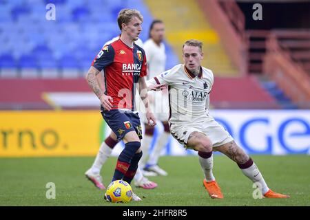 Fabio Rossi/AS Roma/LaPresse 08/11/2020 Genua (Italien) Sport Soccer Genua-Roma Italienische Fußball-Meisterschaft Liga Serie A Tim 2020/2021 - Stadio Luigi Ferraris im Bild: Karsdorp Stockfoto