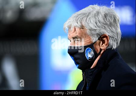 Massimo Paolone/LaPresse 21. November 2020 Cesena, Italien Sportfußball Spezia vs Atalanta - Italienische Fußballmeisterschaft League A Tim 2020/2021 - Stadion Dino Manuzzi im Bild: Gian Piero Gasperini (Atalanta Bergamasca Calcio) schaut auf Stockfoto