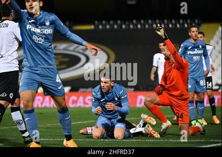 Massimo Paolone/LaPresse 21. November 2020 Cesena, Italien Sportfußball Spezia vs Atalanta - Italienische Fußballmeisterschaft League A Tim 2020/2021 - Stadion Dino Manuzzi im Bild: Robin Gosens (Atalanta Bergamasca Calcio) ist verzweifelt Stockfoto