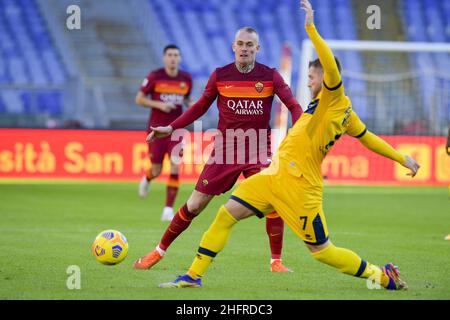 Fabio Rossi/AS Roma/LaPresse 22/11/2020 Rom (Italien) Sport Soccer Roma-Parma Italienische Fußballmeisterschaft Liga Serie A Tim 2020/2021 - Olympiastadion im Bild: Karsdorp Stockfoto