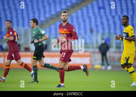 Fabio Rossi/AS Roma/LaPresse 22/11/2020 Rom (Italien) Sport Soccer Roma-Parma Italienische Fußballmeisterschaft Liga Serie A Tim 2020/2021 - Olympiastadion im Bild: Borja MAyora Stockfoto