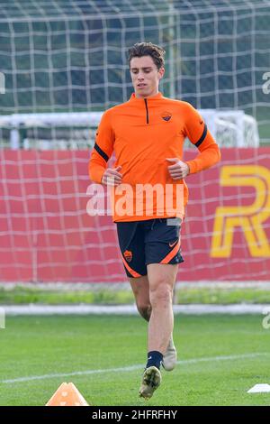 Fabio Rossi/AS Roma/LaPresse 25/11/2020 Rome (ITA) Trainingseinheit - Sportzentrum Fulvio Bernardini im Bild: Riccardo Calafiori Stockfoto